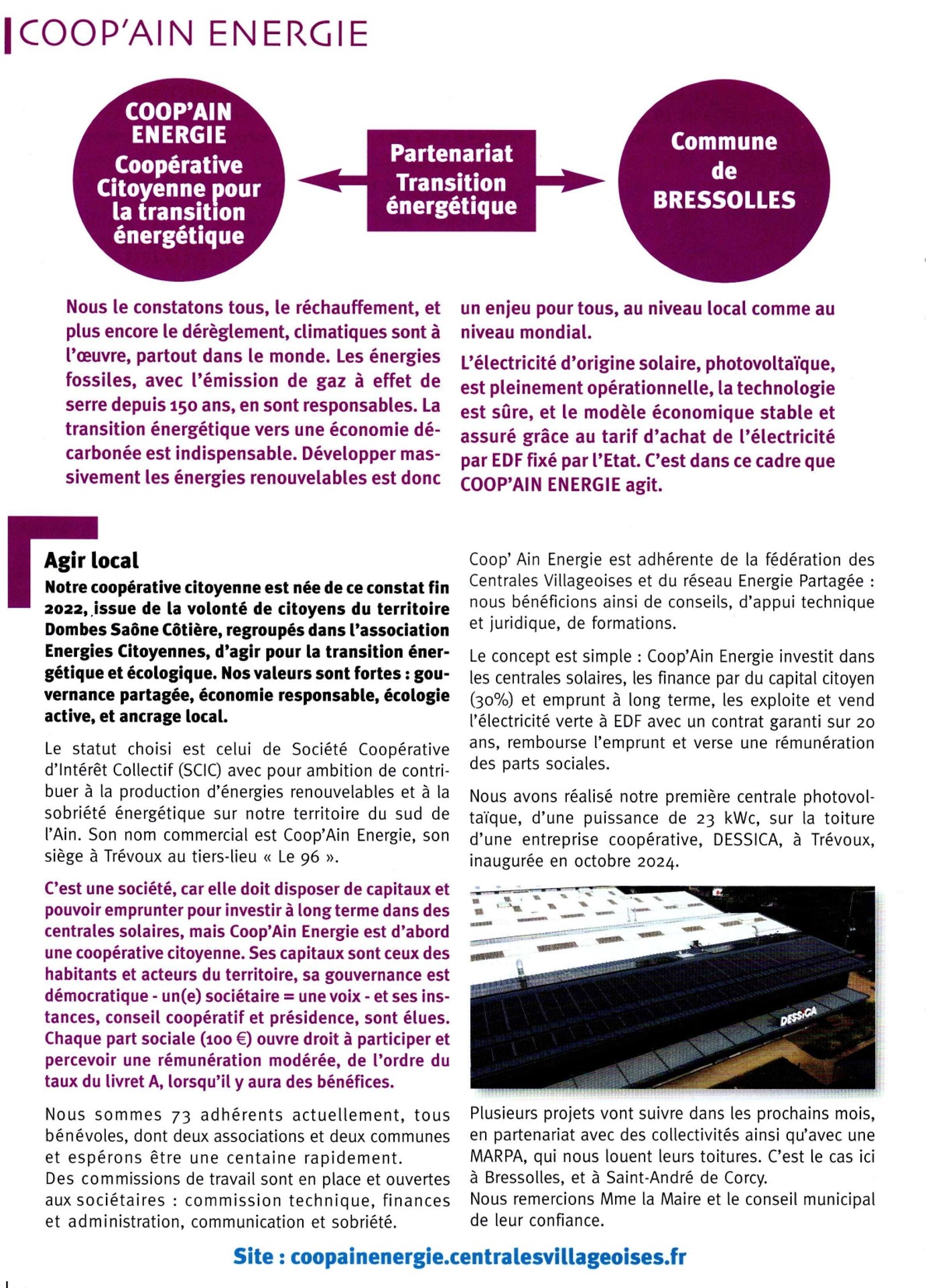 Article Bressolles